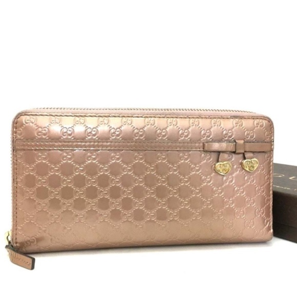 Gucci Handbags - GUCCI Micro Shima GG Logo Pattern  Zippy Wallet